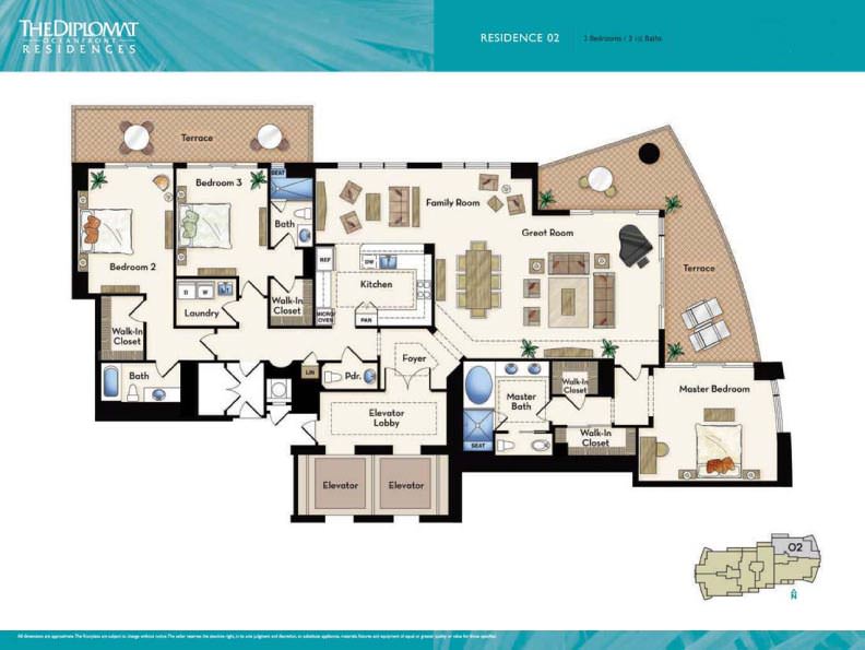 Diplomat Oceanfront Residences Floor Plan B